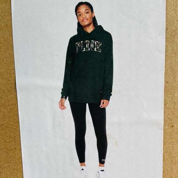 PINK Victoria's Secret Tops - NWT VS PINK LOGO CAMPUS HOODY PULLOVER & LOGO CAMPUS LEGGINGS BOX SET MEDIUM NWT